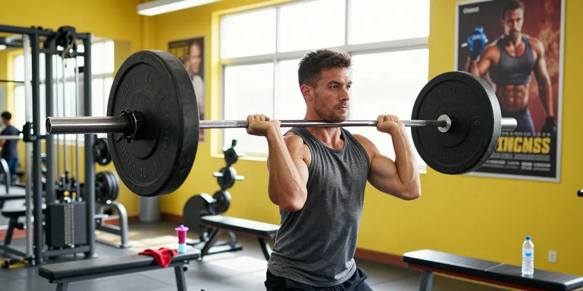 Anabolika Shop - Bodybuilder trainiert intensiv im Fitnessstudio für Muskelaufbau.