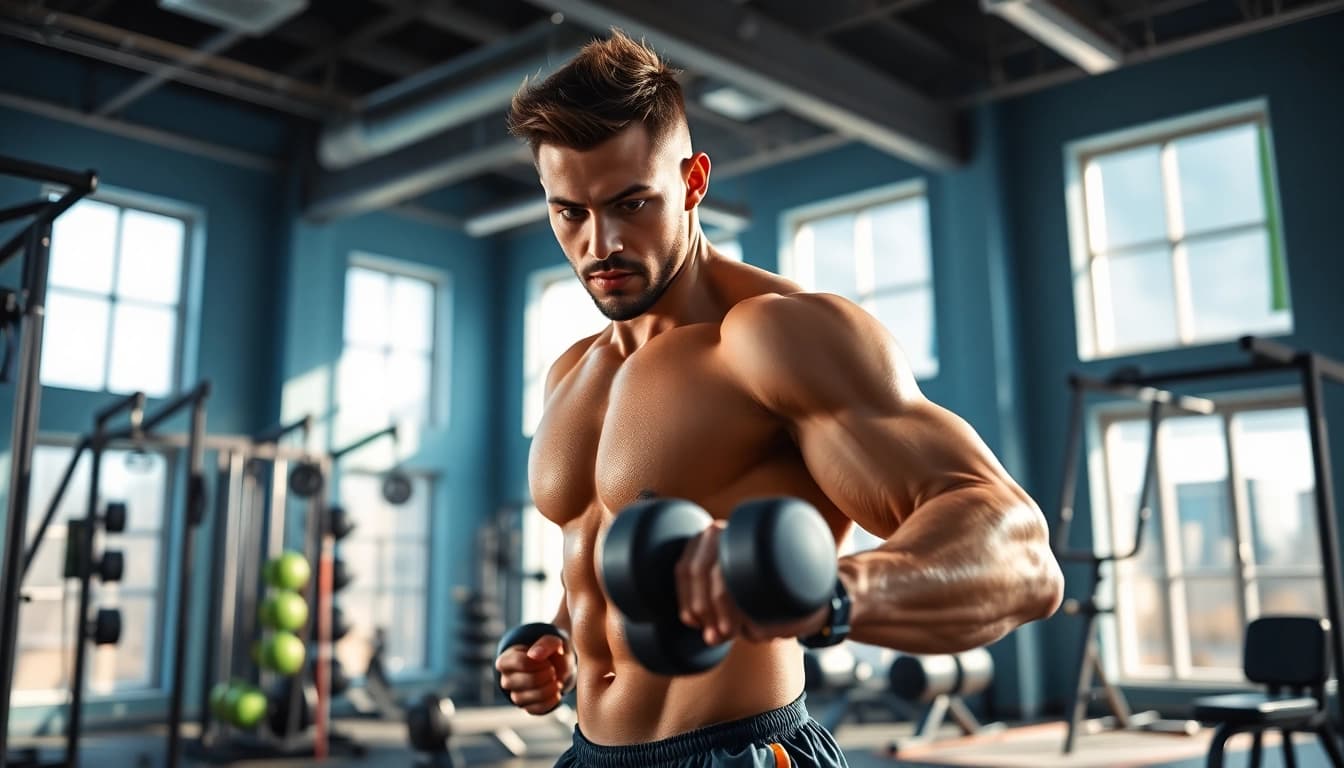 HGH kaufen für die optimale Fitness in einem modernen Trainingsumfeld mit motivierender Atmosphäre.