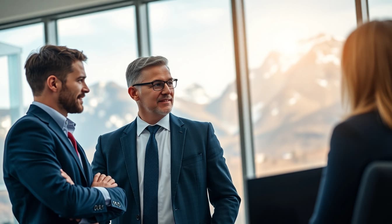 Professioneller Headhunter Schweiz berät Bewerber in modernem Büro.