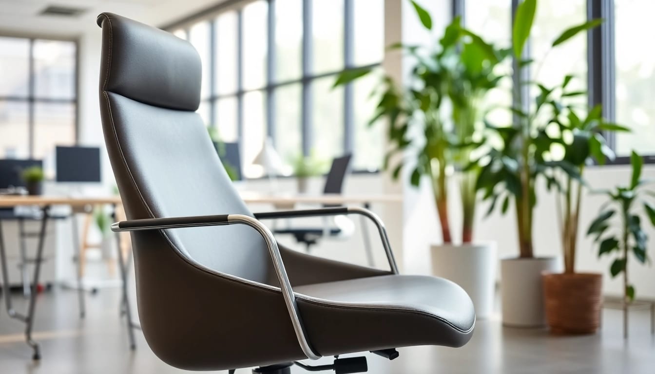 Refurbished Vitra Stuhl in modernem Büro, das Komfort und Stil ausstrahlt.