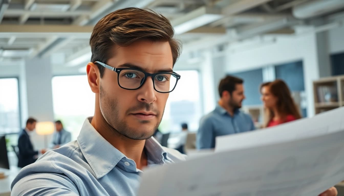 Headhunter Ingenieure im Gespräch über Ingenieurprojekte in einem modernen Büro.