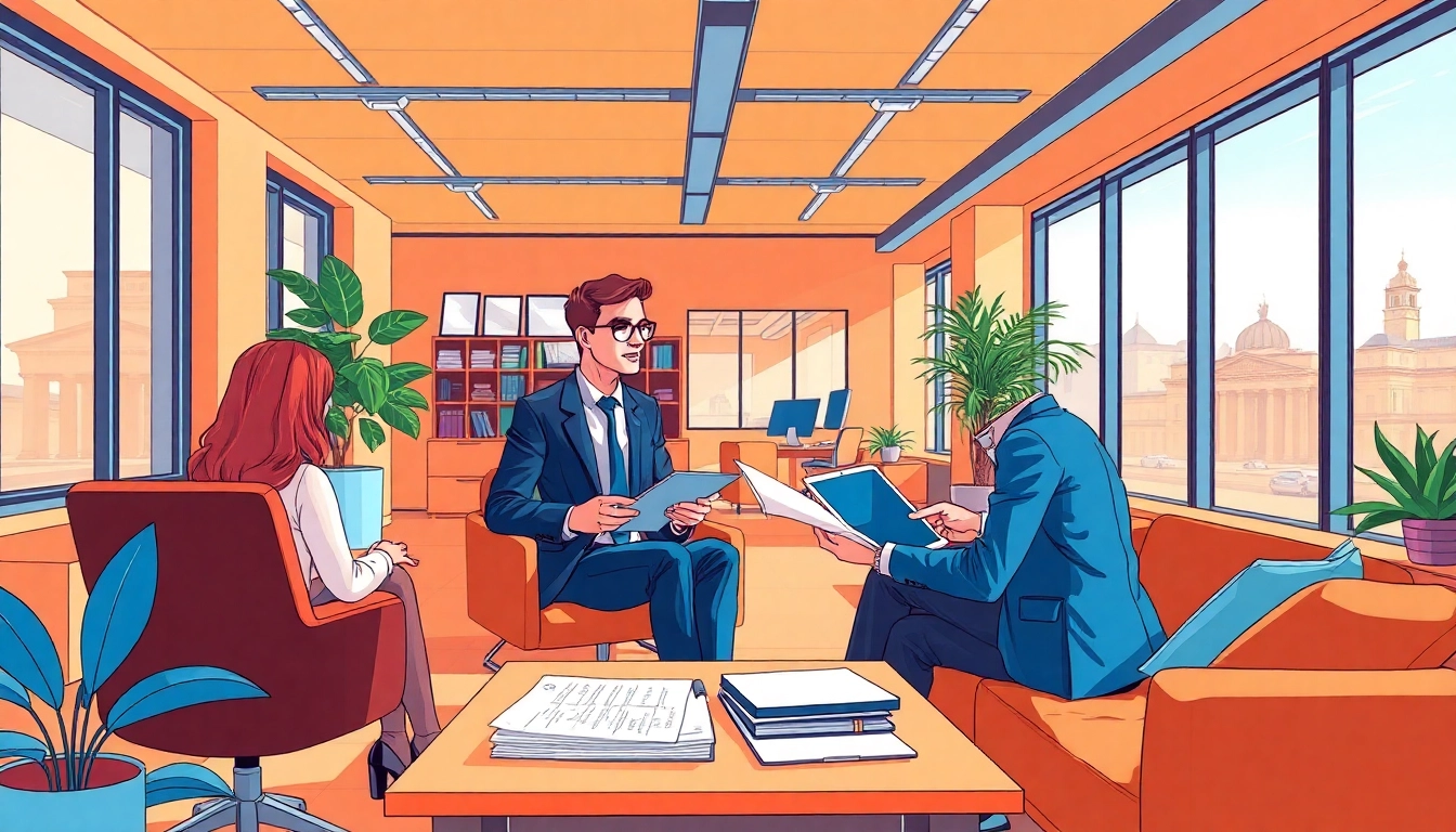 Interaktiver Headhunter Berlin im modernen Büro, aktiv im Dialog.
