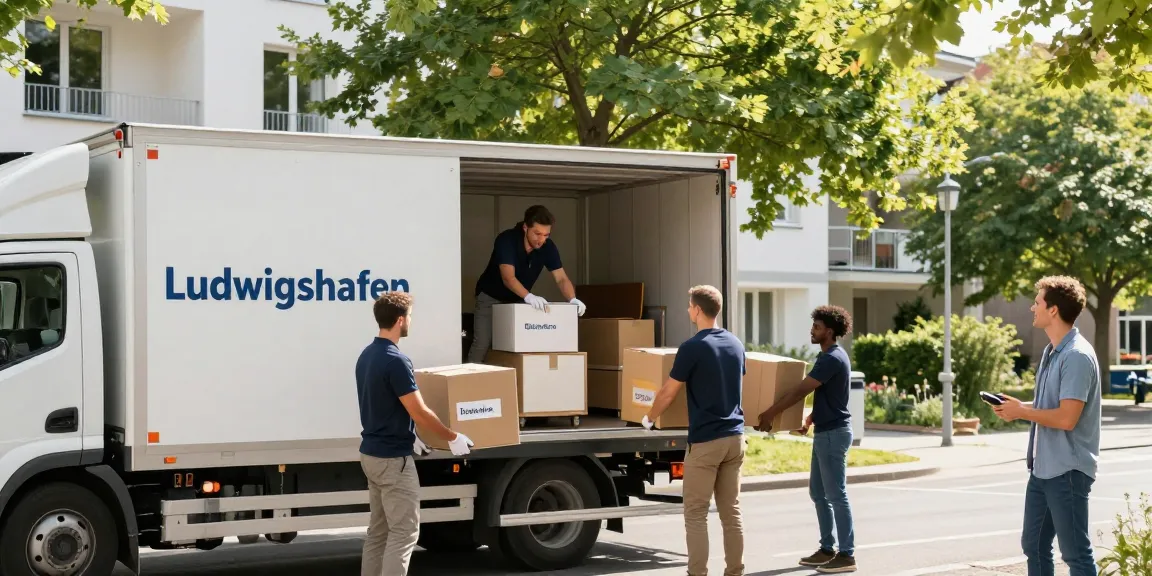 Umzugsunternehmen Ludwigshafen - professionelle Umzugshelfer laden Möbel in den Umzugswagen.