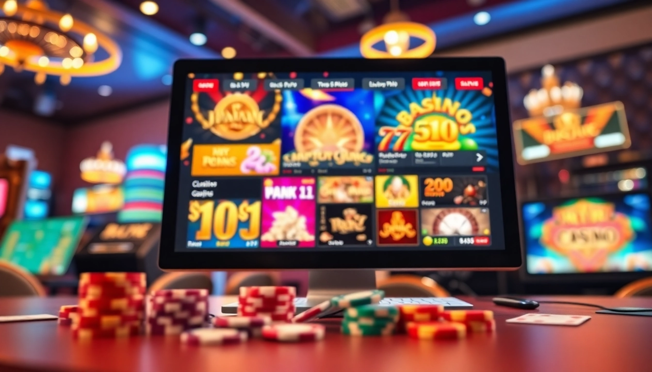 Experience thrilling casino online schweiz gaming with a vivid screen showcasing colorful games.