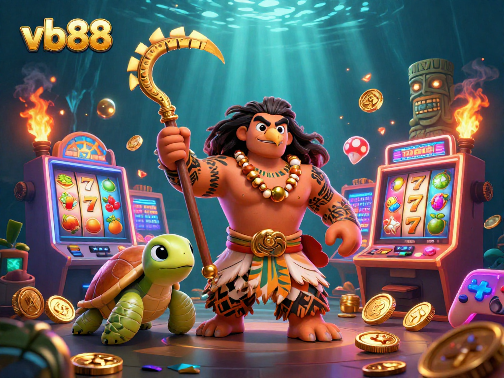 Experience big wins with vb88 in a vibrant casino scene filled with spinning slot reels.