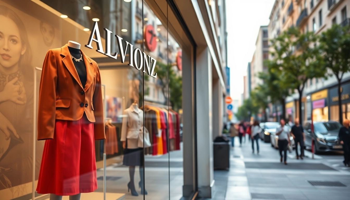 Experience the elegance of Alvionz, a luxury fashion store with stylish displays and vibrant outfits.