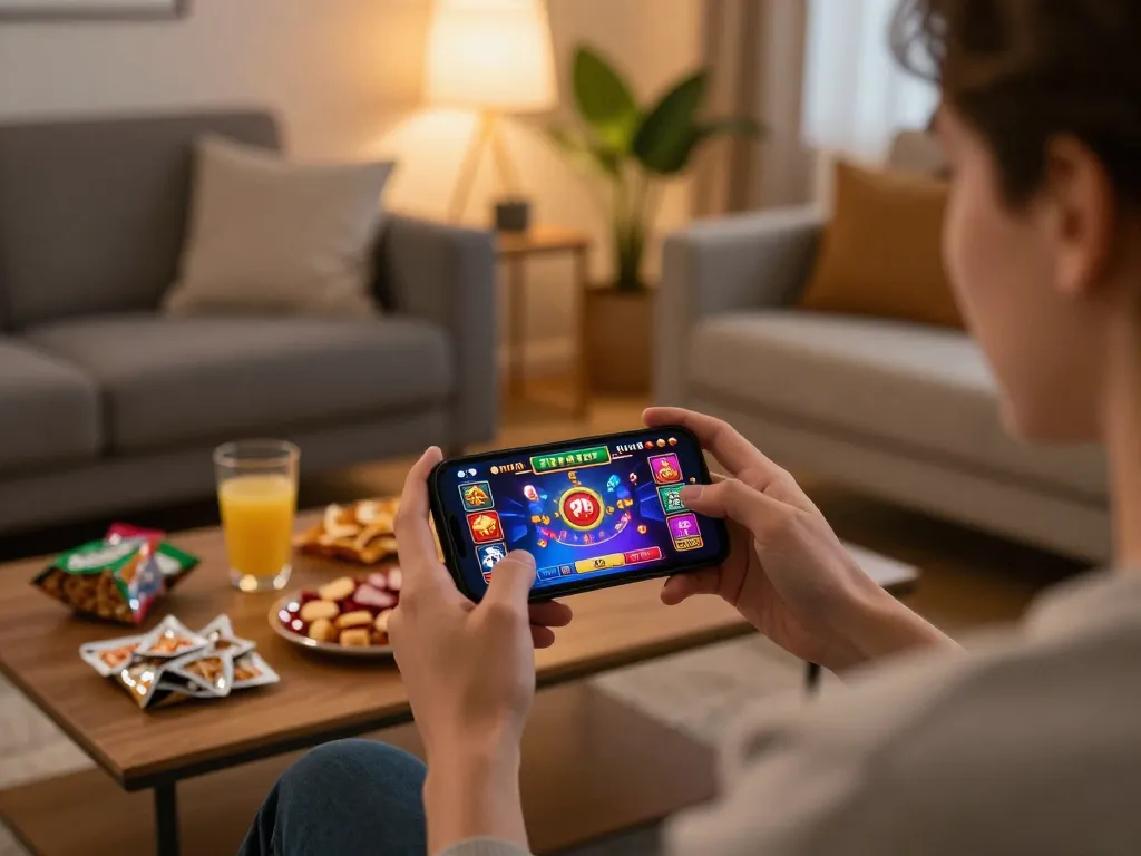 Sunwin mobile gaming experience with a player engaged in exciting online casino action.