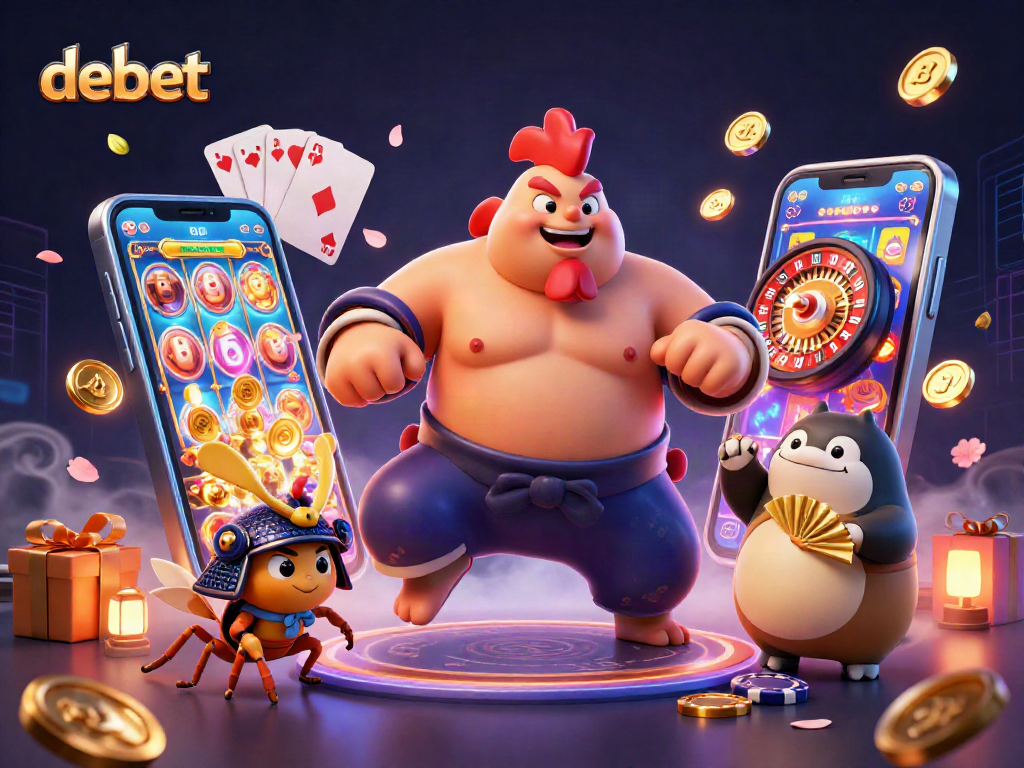 Experience the thrill of debet with an exciting 3D casino scene featuring dynamic characters and game elements.