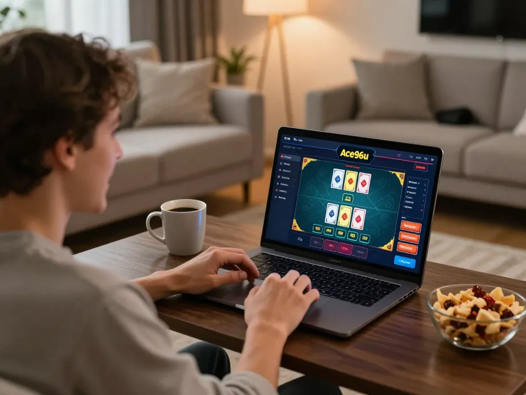 Ace96au player engaging in a thrilling online game with live dealer interface