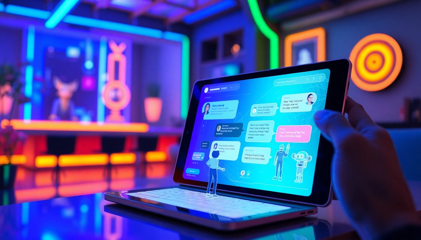 AI chatbot displaying juicy AI features in a futuristic tech setup.