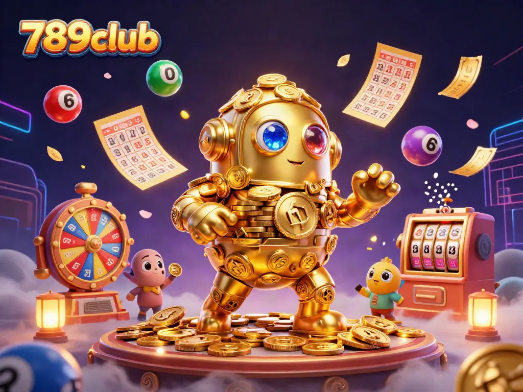 Experience the vibrant world of 789club with colorful lottery elements and dynamic casino visuals.