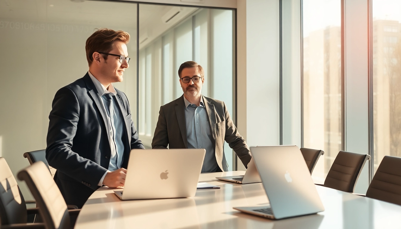 Strategischer Austausch zwischen einem Führungskräfte Vertrieb Headhunter und Vertriebsleitern, der Professionalität und Expertise ausstrahlt.