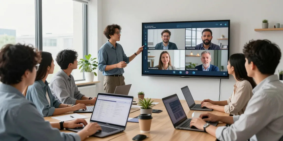 KI Übersetzung in einem modernen Büro, Team nutzt Transync AI für Echtzeitkommunikation.