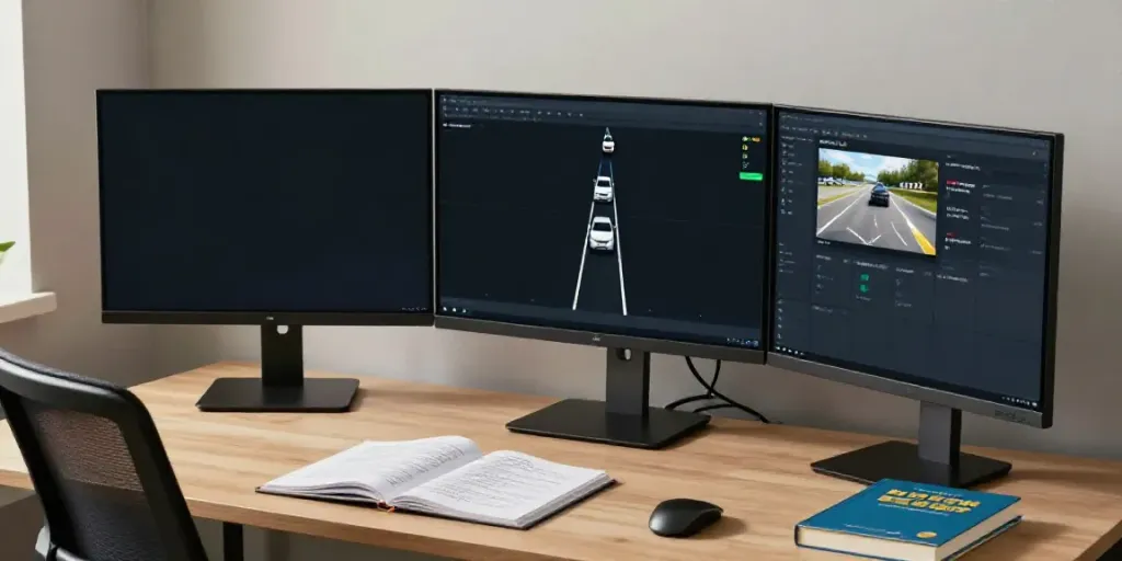 VKU Kurs bei Drive-In in Zürich: modernes Entwickler-Setup für Verkehrskundeunterricht.