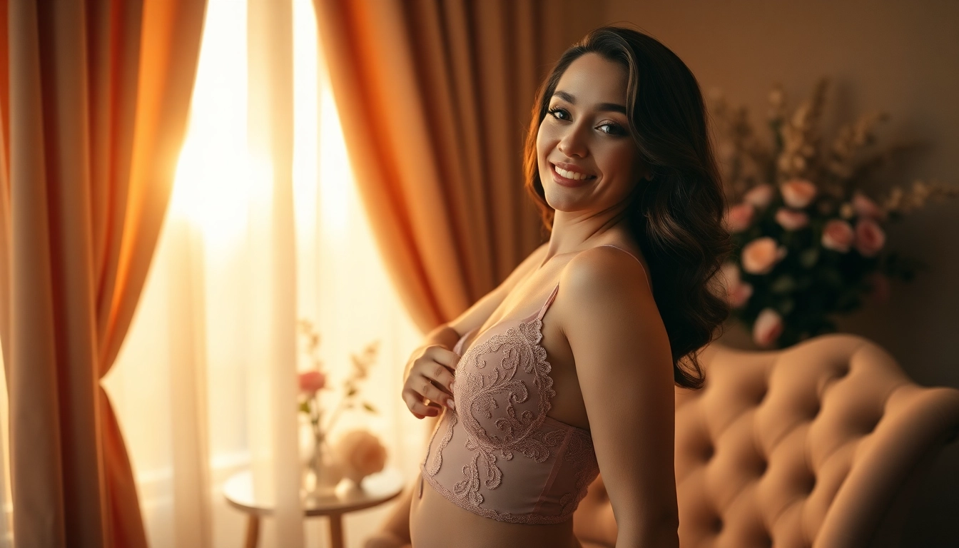 Captivating boudoir photoshoot highlighting a confident woman in elegant lingerie.