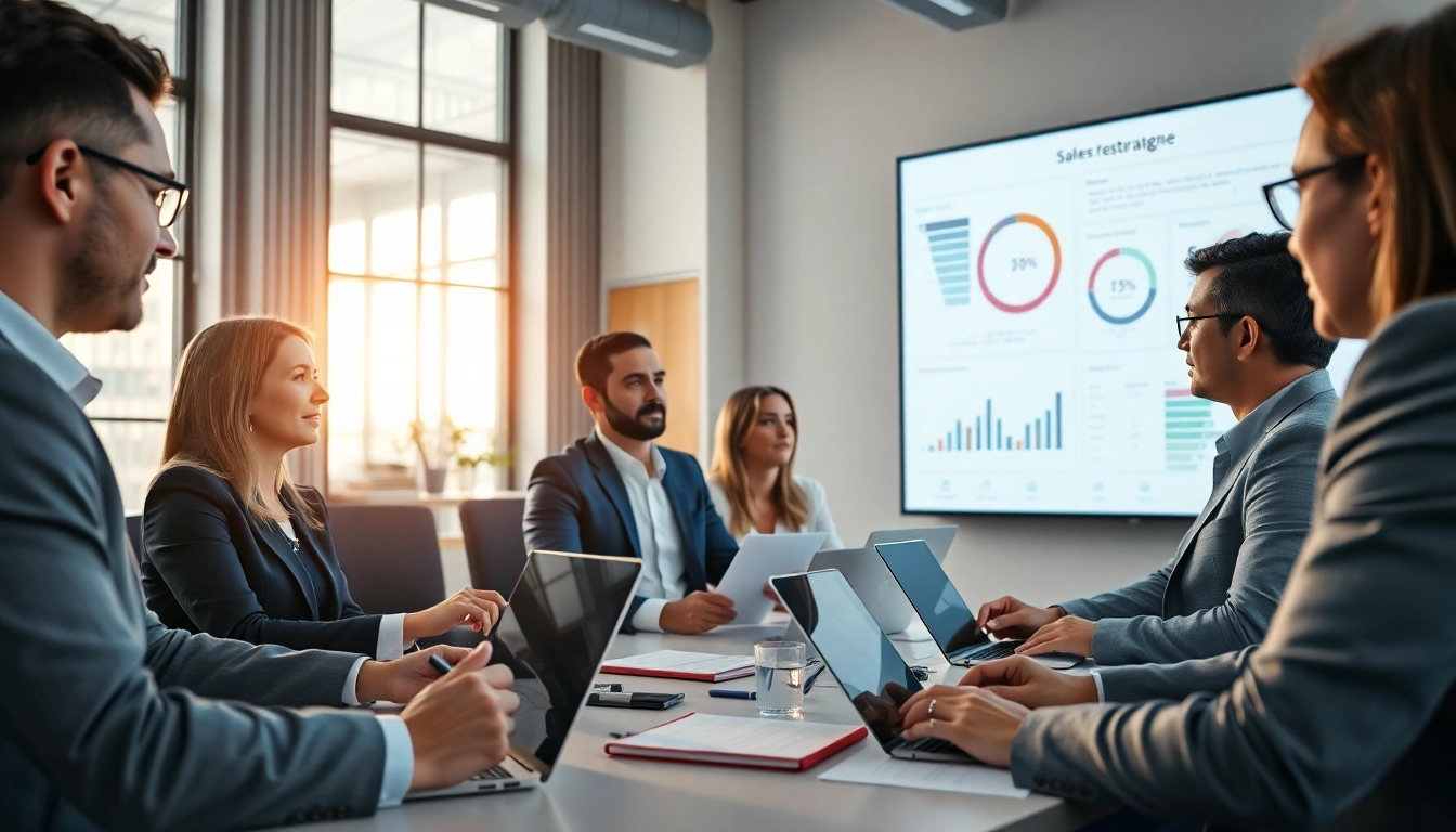 Professionelle Teamarbeit in einem modernen Büro, die sich auf Personalvermittlung Vertrieb Strategien für die Vertriebsrekrutierung konzentriert.