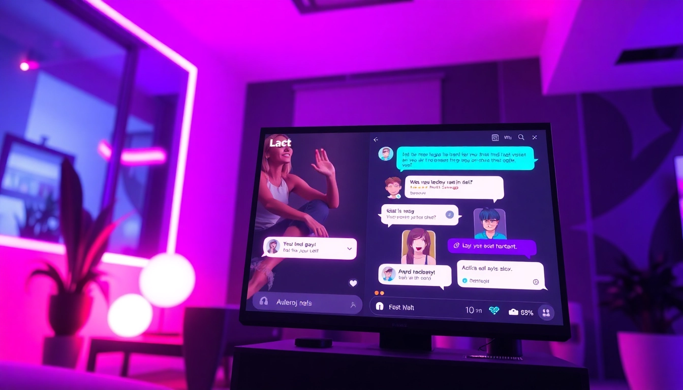 Engaging chat interface for free sex ai interactions with colorful character avatars.