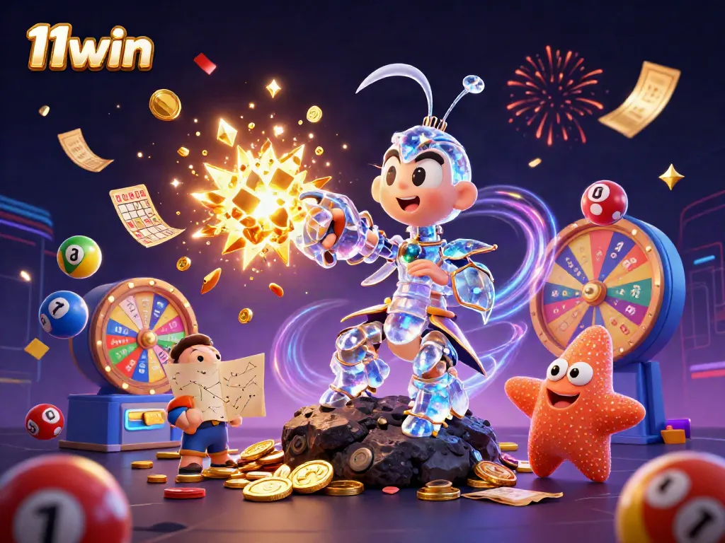 11win players engage in thrilling gameplay as a galactic samurai mantis shrimp battles through an explosion of golden coins and gems.