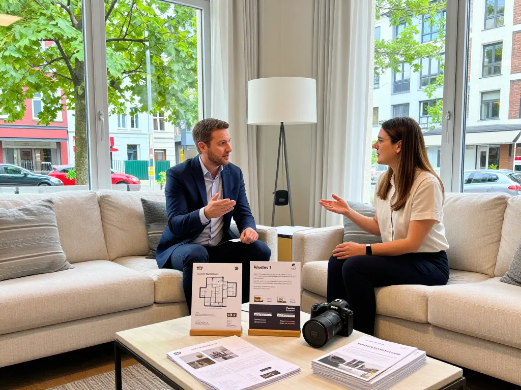 Immobilienmakler Frankfurt Sachsenhausen präsentiert eine charmante, gehobene Wohnung mit lichtdurchfluteten Innenräumen und Blick auf die Gemeinschaft.