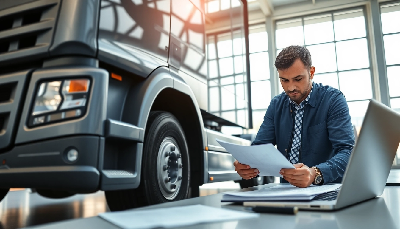 Fachmännisches Lkw Gutachten Augsburg in einem Büro mit Dokumenten