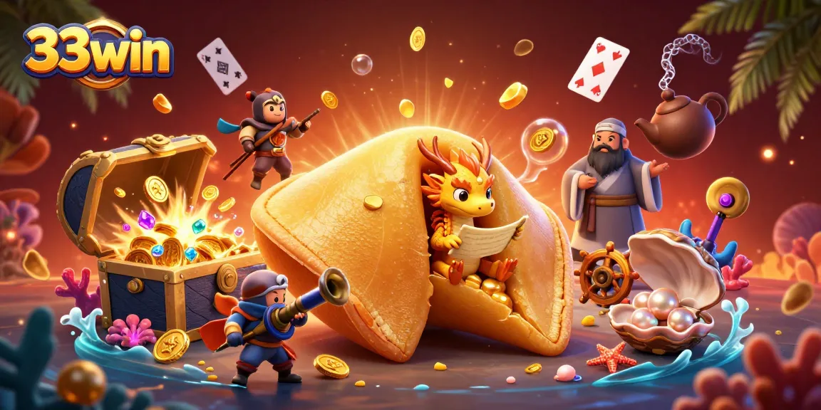 Experience the thrill of gaming with 33win's vibrant 3D scene of fortune and fun.