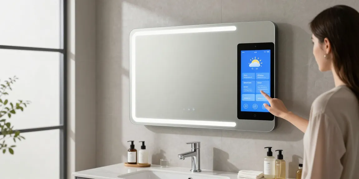 Smart Spiegel mit LED-Beleuchtung in einem modernen Badezimmer