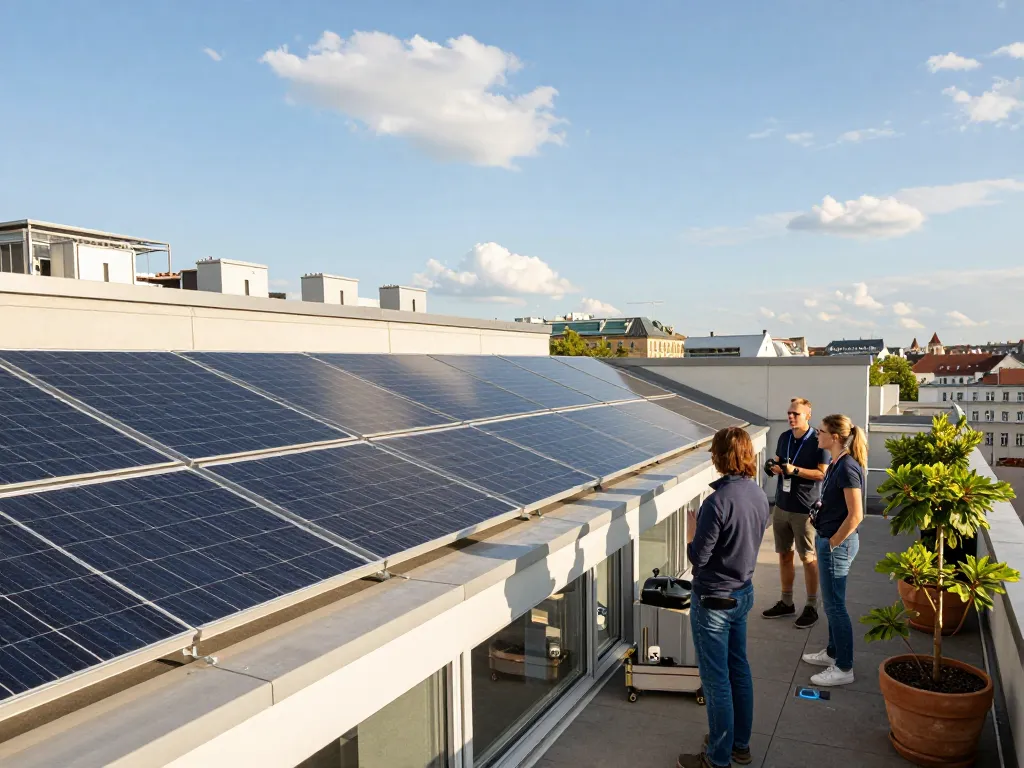 Installation von Solarpanels in Wien, die die Vorteile von Photovoltaik Wien für nachhaltige Energie hervorhebt.