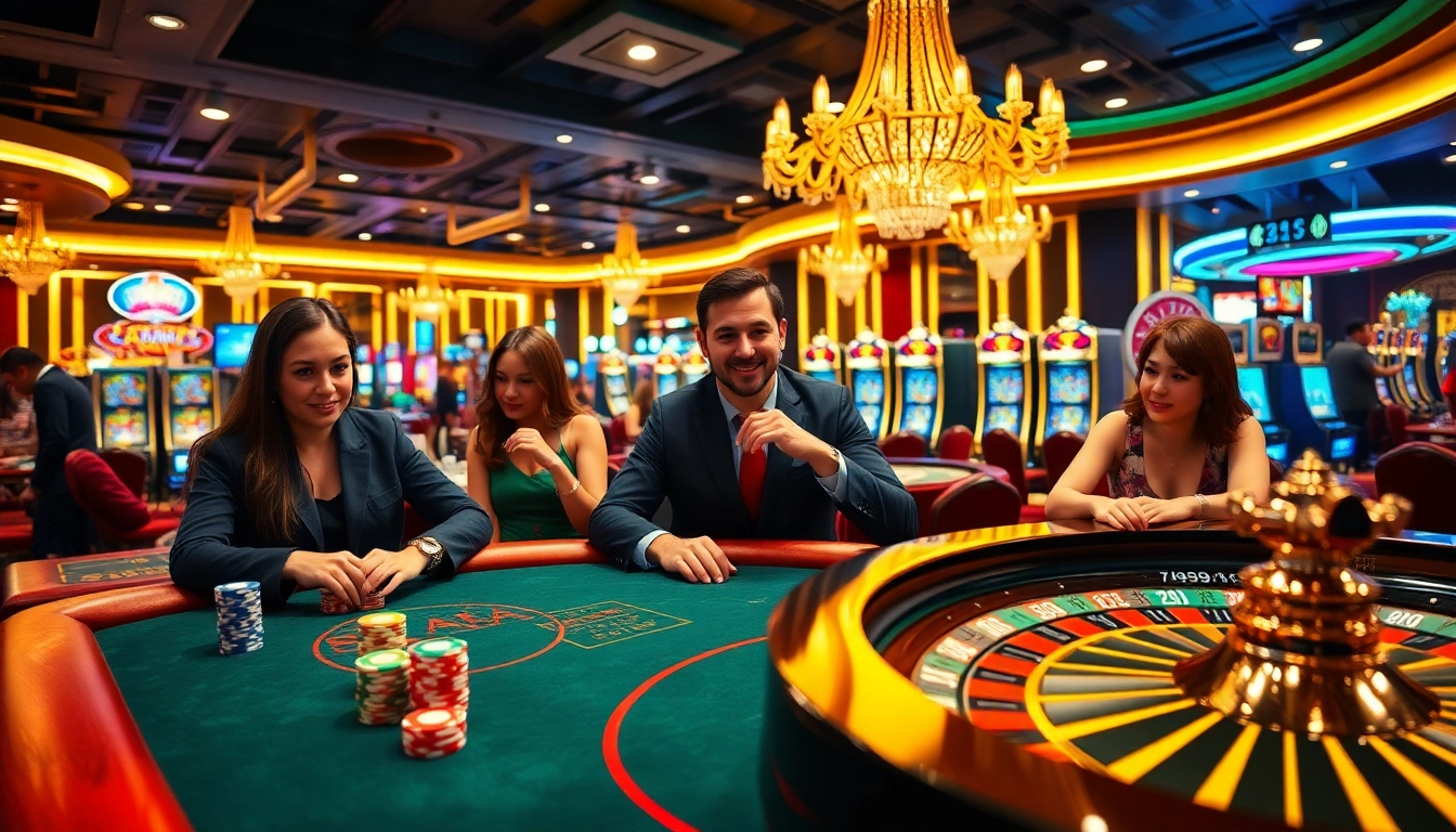 Exciting gambling scene at 789win com with vibrant table games and slot machines.