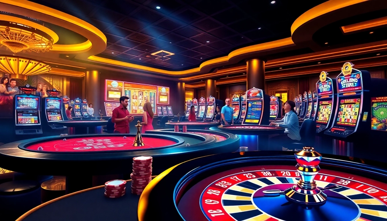 Players enjoying thrilling gaming experiences at https://nohu900.org/ with vibrant casino visuals.