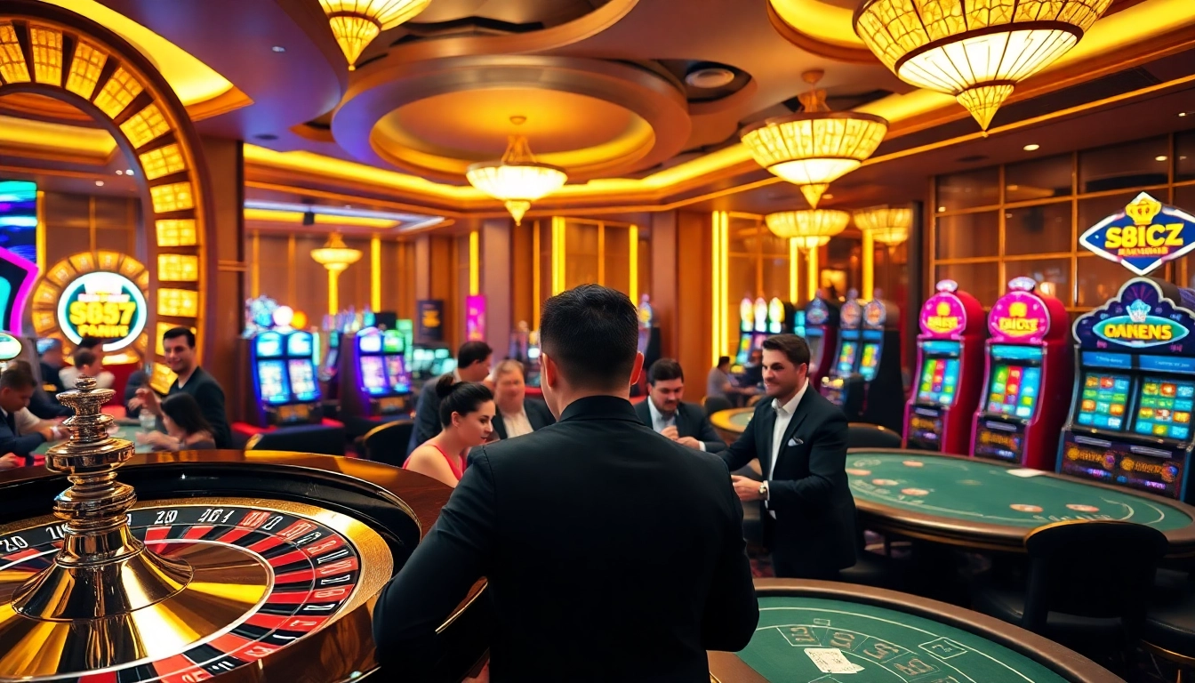 A thrilling casino scene inviting players to engage with s8cz.com for an exciting gambling experience.