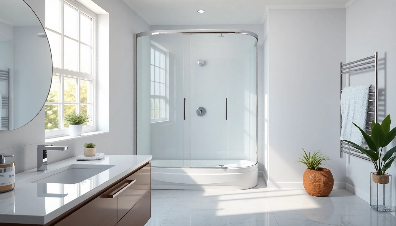 Erleben Sie die Duschkabine 90x90 komplett in einem modernen Badezimmer mit elegantem Design und stilvollen Details.