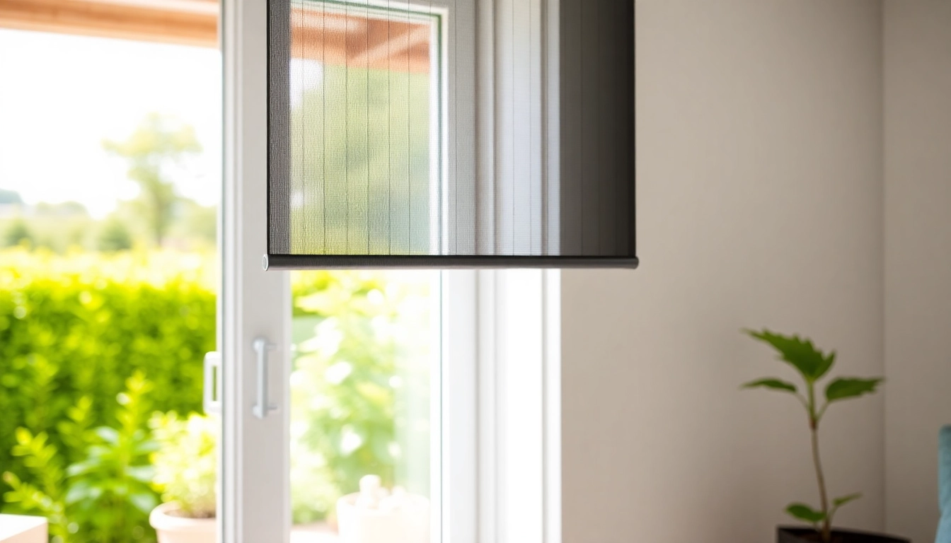 Hochwertiger insektenschutz terrassentür mit plissee-Anordnung in einem modernen Zuhause.