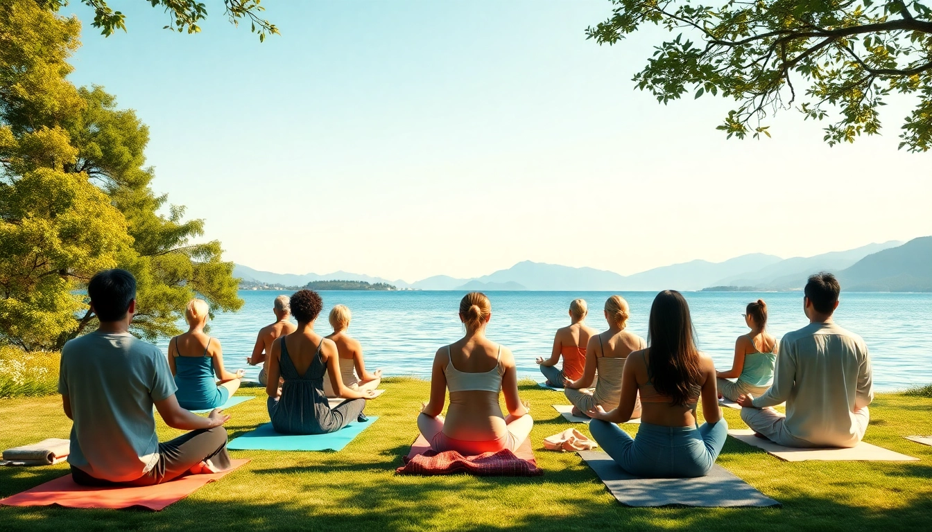 Promote emotional wellbeing through mindfulness activities in a serene outdoor setting.