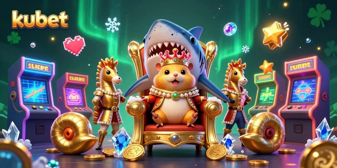 Kubet's exhilarating online gaming experience with a quirky hamster king and vibrant casino elements