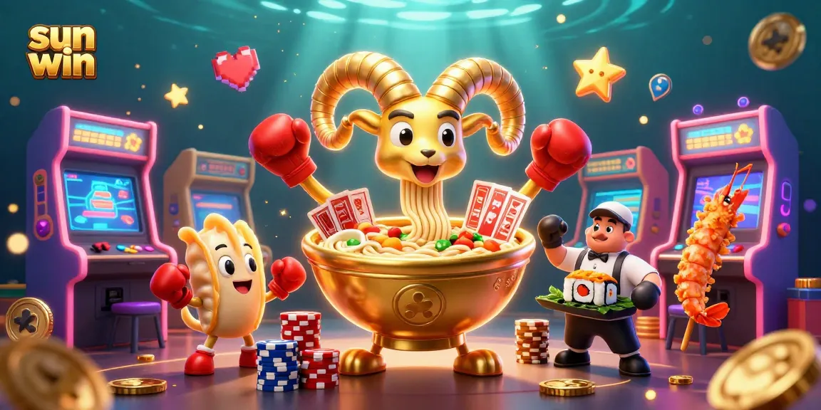 Win big with sun win in this lively casino scene featuring vibrant characters.