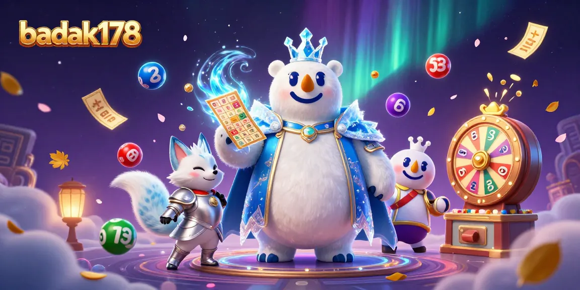 Experience gaming excitement with badak178's vibrant lottery scene featuring lively characters and thrilling elements.